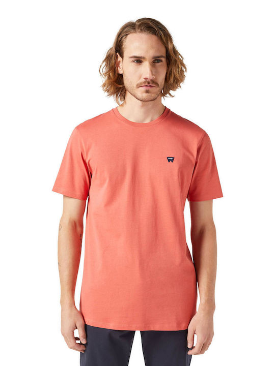 Wrangler Sing Off T-shirt Bărbătesc cu Mânecă Scurtă Coral