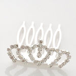 Tiara Metallic Comb In 3 Impressive Designs-silver-silver-design 1