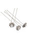 Metal flower hairpin with stones in gold and silver-silver