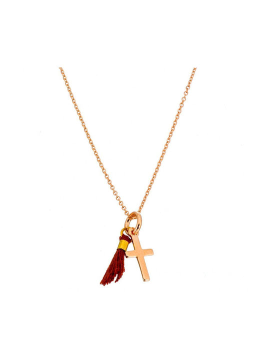 Cross necklace Rose Gold plated Km213