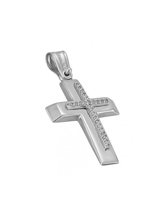 White Gold Cross St25940f 18 Carat