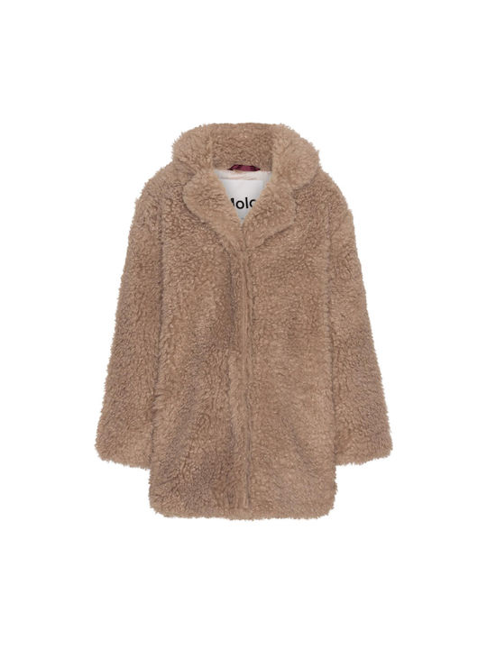 Molo Kids Fur Coat Brown