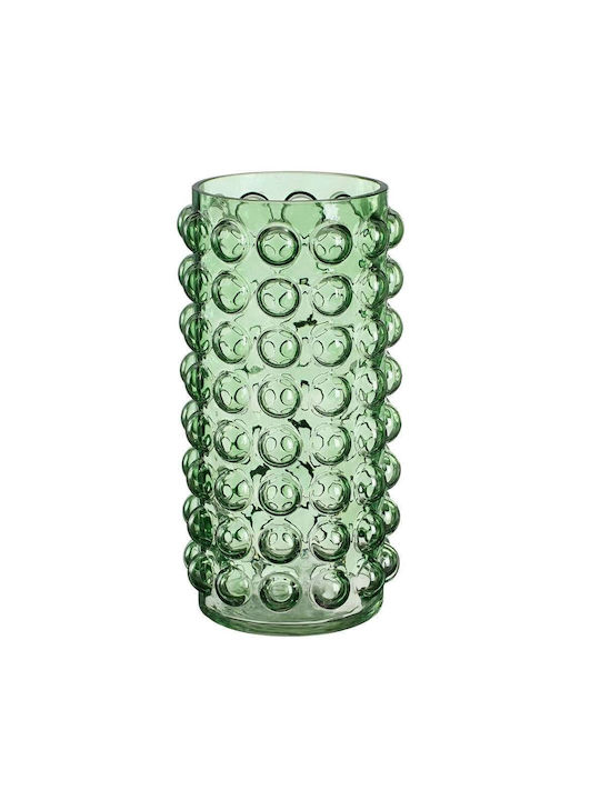 Plastona Διακοσμητικό Βάζο Γυάλινο Πράσινο 12x12x25cm