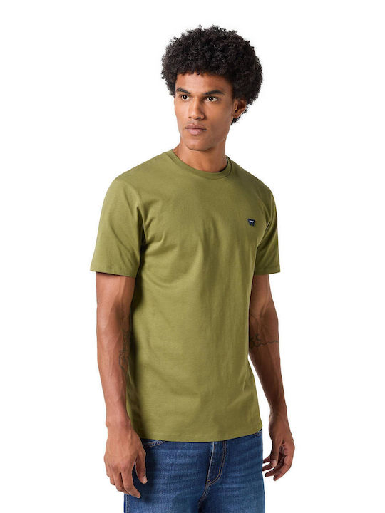 Wrangler Sing Off Herren T-Shirt Kurzarm Dusty Olive