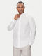 JJELINEN Long Sleeve Linen Shirt in Slim Fit White