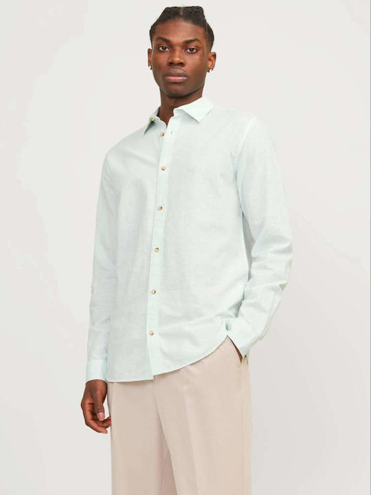Long-sleeved Linen Shirt Soothing Sea