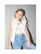 Kids' Casual Jacket Sleeveless with Hood Beige