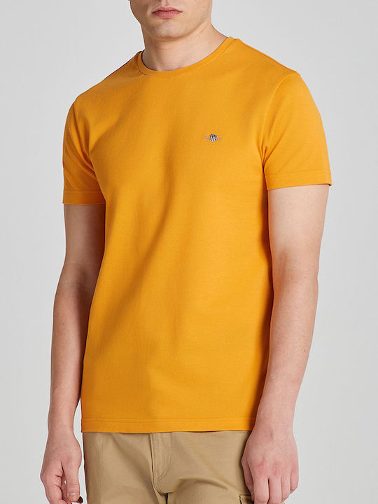 Gant Herren T-Shirt Kurzarm Gelb