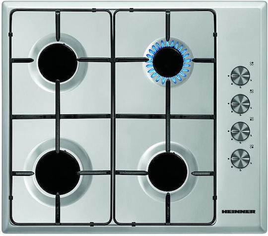 Heinner Εστία Φυσικού Αερίου Αυτόνομη Inox 58x51εκ. Ασημί