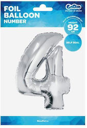 Balon Folie Jumbo Număr 4 Gri 92buc