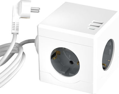 Allocacoc PowerCube με 2 USB-A, 1 USB-C και Καλώδιο 1.4m