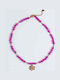 Cuoro Fuchsia Halskette