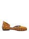 Sandale Casual Damă Flats Fi2902 Galbene De Piele Porronet