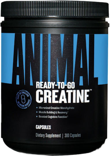 Animal Ready-To-Go Creatine Μικρονισμένη Μονοϋδρική Κρεατίνη 300 κάψουλες
