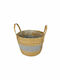 JK Home Decoration Decorative Basket Wicker with Handles Gray 27x21cm