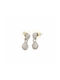 Metallic Earrings Silver Small with Strass