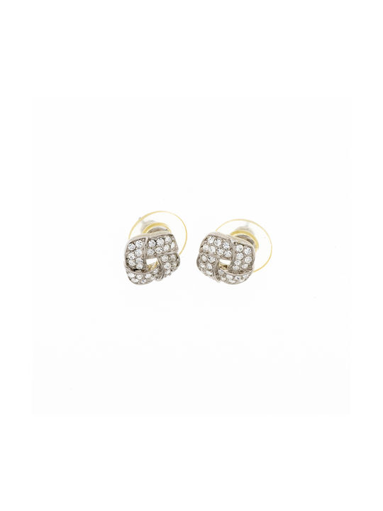 Earrings Small Silver with White Strass Earrings