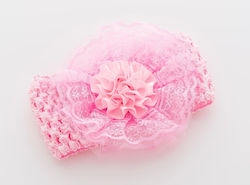 Hair Ribbon With Flower-pink