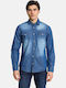 Langärmlig Jeans Hemd Blau