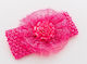 Panglică de păr cu floare-fucsia