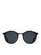 Umbria Unisex Sonnenbrillen mit Schwarzem Horn umrandetem Rahmen und schwarzen Gläsern