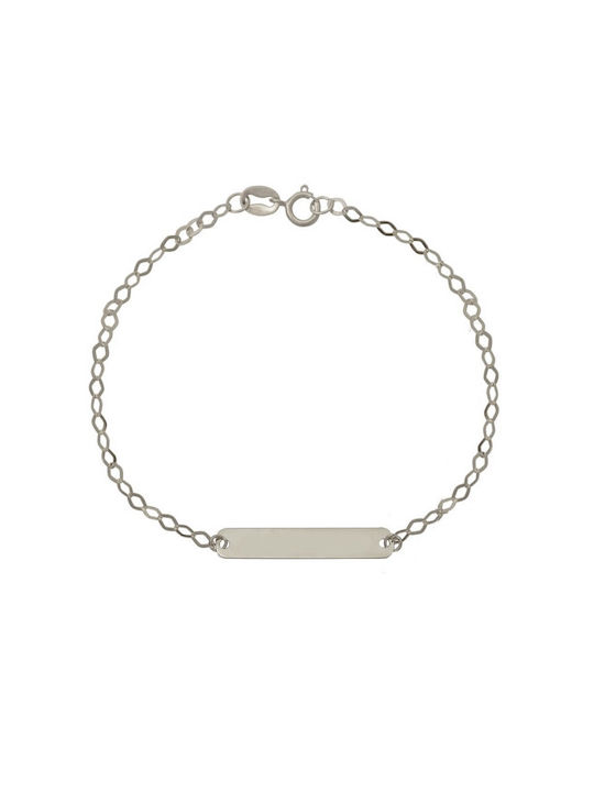 Atofio Kosmima Kids White Gold ID Bracelet 14K