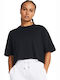 Γυναικείο Αθλητικό Crop T-shirt Μαύρο
