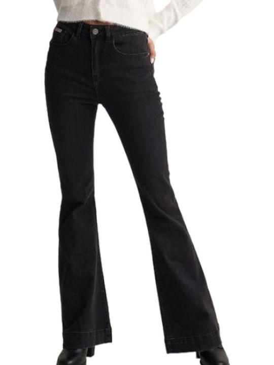Damenjeans Schlaghose Black