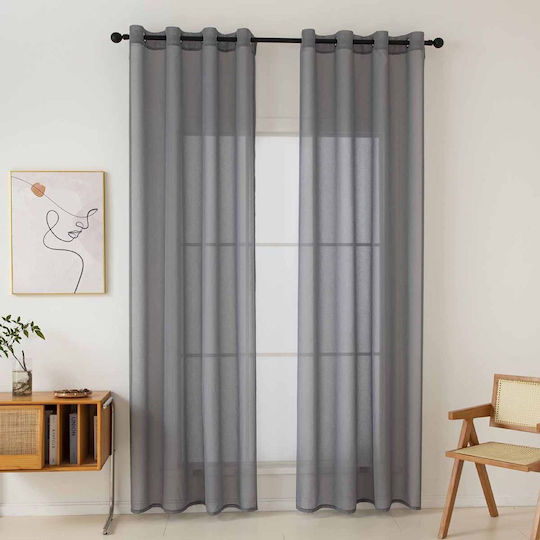Beauty Home Sharp Art 8448 Ύφασμα Κουρτίνας Γκρι