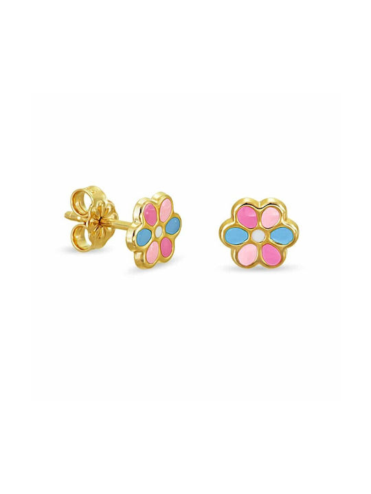 Gold Earrings Sk3109 Flower 9 Carat Gold Earrings