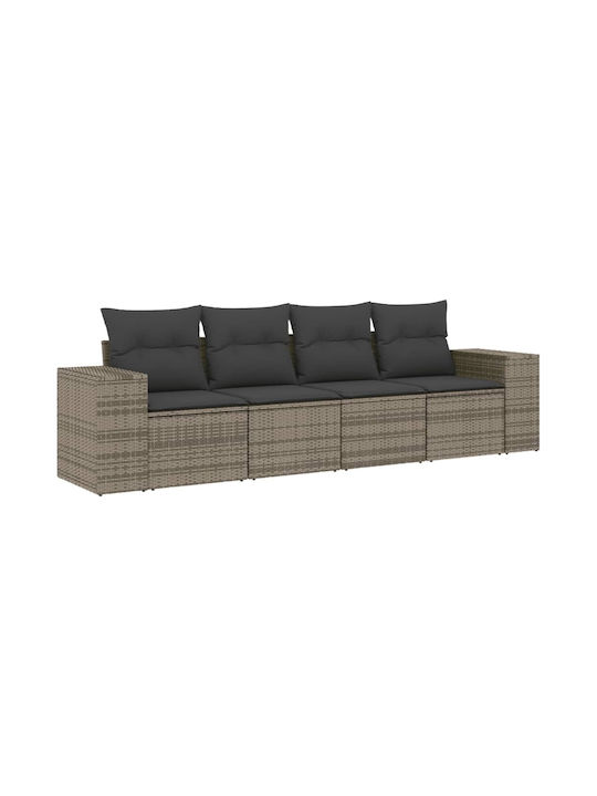 Canapea Cu Patru Locuri De Exterior Din Rattan Cu Perne 55x55x69cm