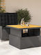 Garden & Outdoor Furniture Sets Dining Room Set 2 Pieces Black with Pillows
