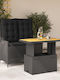 Garden & Outdoor Furniture Sets Dining Room Set 2 Pieces Black with Pillows