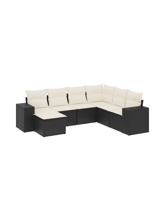 Corner Outdoor Sofa Rattan with Cushions 55x55x...