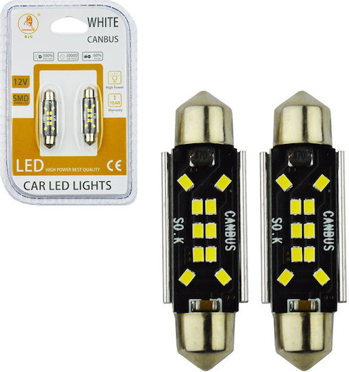 Auto Gs Lămpi Autoturismului C5W Canbus LED Alb 12V 2buc