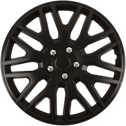 Carro Car Hubcap Set 16" 4pcs Black /Black