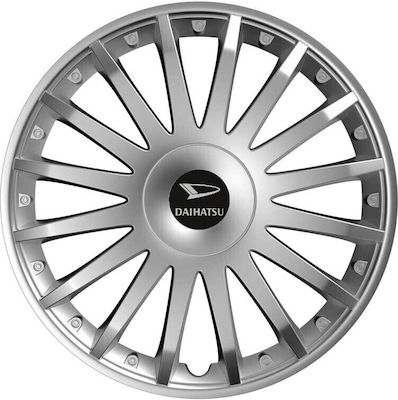 Carro Car Hubcap Set with Daihatsu Emblem 14" 4pcs Silver /Silver