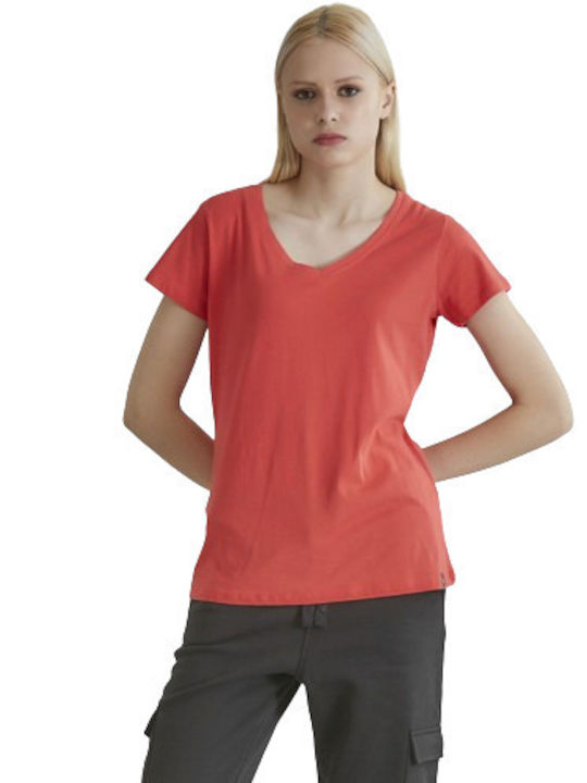 Admiral Seker Women's T-shirt with V Neck Coralli