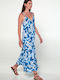 Vamp Sommer Maxi Kleid Blue Wave