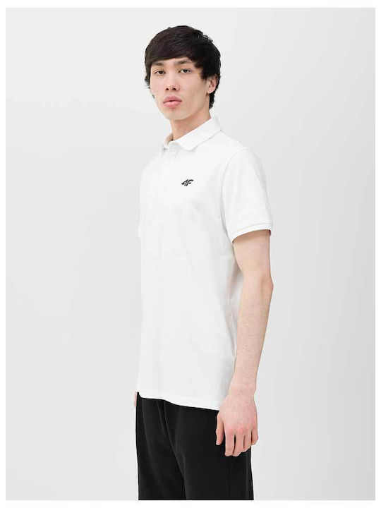 4F Men's Short Sleeve Blouse Polo White