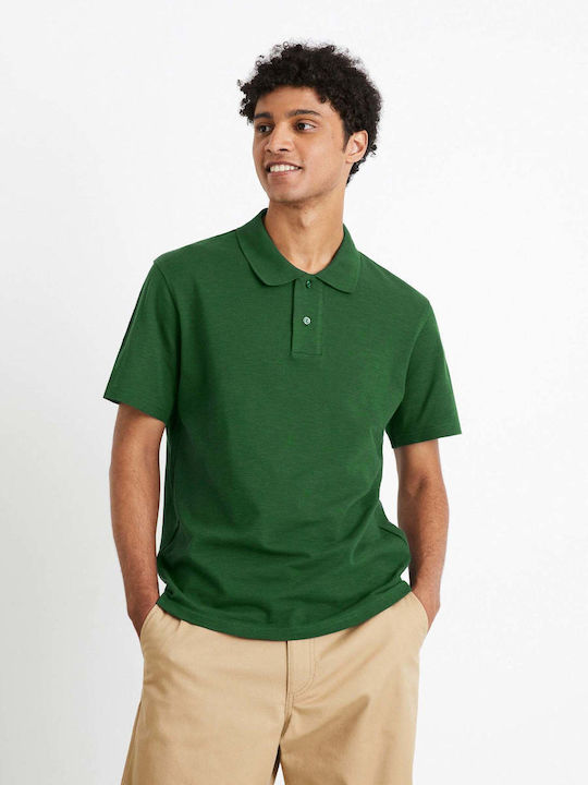 Celio Herren Shirt Kurzarm Polo Grün