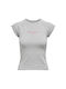 Only Damen Sommer Bluse Kurzärmelig Light Grey