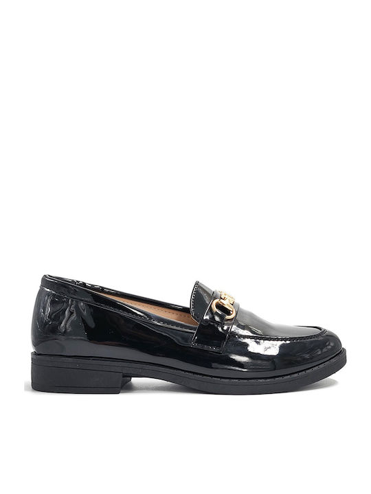Plato Patent Leather Women's Moccasins in Black...