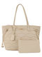 FRNC Set Women's Bag Shopper Shoulder Beige