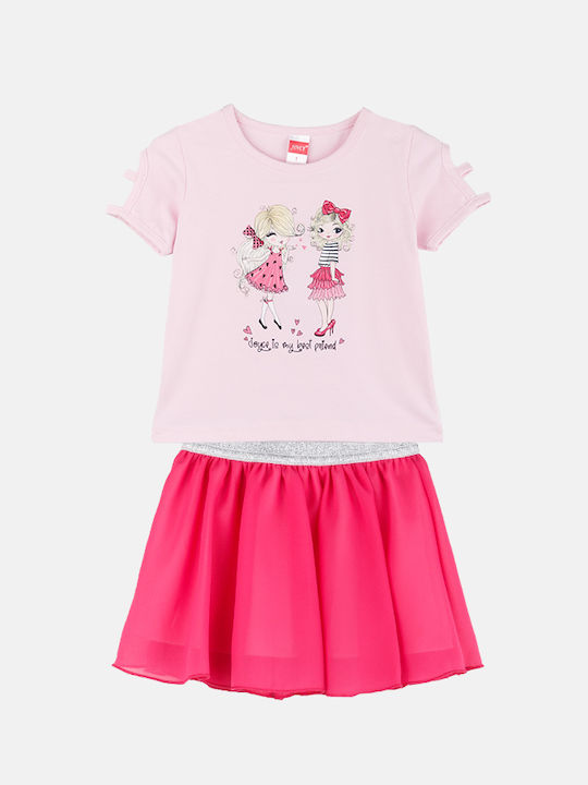 Joyce Kids Set with Skirt Summer 2pcs Pink Best