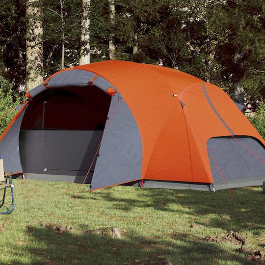 vidaXL Cort De Camping De Vară Portocaliu Cu Dublu Material Pentru 8 Persoane 360x430x190cm