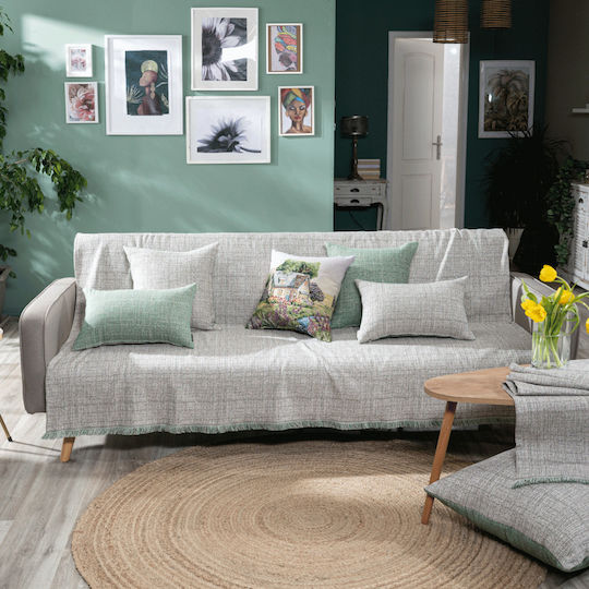 Teoran Teoran Zweisitzer-Sofa Überwurf Chenille 180x250cm