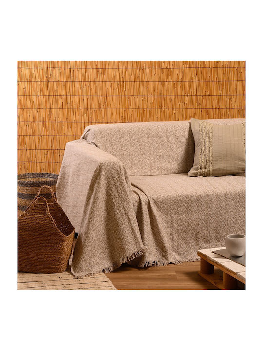 Melinen Two-Seater Sofa Throw Ophelia 180x250cm Beige