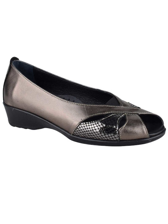 Yfantidis Anatomic Leather Ballerinas Silver