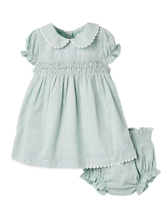 Zippy Kids Dress Sets Floral Short Sleeve Green